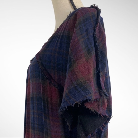 McQ Alexander McQueen Plaid Asymmetric Dress with Raw Hem - Picture 10 of 13